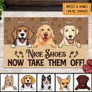 Pawzity Personalized Doormat, Gifts For Dog Lovers, Nice Shoes Now Take Them Off Outdoor Door Mat