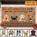 Pawzity Front Door Mat, Gifts For Dog Lovers, Dogs Will Bark I Will Yell Things Will Get Ugly Custom Doormat