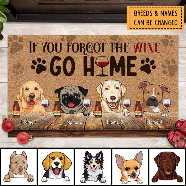 Pawzity Personalized Doormat, Gifts For Dog Lovers, If You Forgot The Wine Go Home Outdoor Door Mat