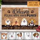 Pawzity Outdoor Door Mat, Gifts For Dog Lovers, Welcome Please Wipe Your Paws Personalized Doormat