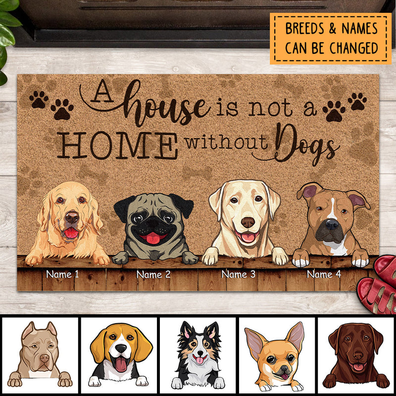 ﻿Pawzity Personalized Doormat, Gifts For Dog Lovers, A House Is Not A Home Without Dogs Front Door Mat