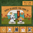 Pawzity  Personalized Doormat, Gifts For Dog Lovers, Home Is Where You Park It Camper Van Front Door Mat