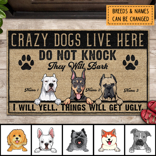 Pawzity Front Door Mat, Gifts For Dog Lovers, Do Not Knock They Will Bark I Will Yell Things Will Get Ugly