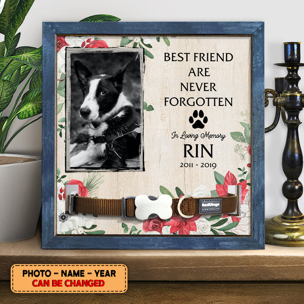 Pet Memorial, Personalized Dog & Cat Memorial Photo Collar Sign, Loss Of Pet Gifts, Best Friend Are Never Forgotten