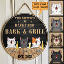 Pawzity Backyard Signs, Gifts For Cat Lovers, Custom Cat Backyard Bar & Grill Sign , Cat Mom Gifts