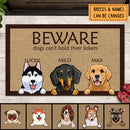 Pawzity Custom Doormat, Gifts For Dog Lovers, Beware Dogs Can't Hold Their Lickers Outdoor Door Mat