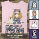 Rescue Mom, Vintage Style, Cat Mom T-shirt, Cat Mom & Her Cats, Personalized Cat Lover T-shirt