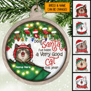 I've Been A Very Good Cat White Background Circle Ceramic Ornament - Personalized Cat Decorative Christmas Ornament
