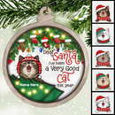 I've Been A Very Good Cat White Background Ball Shaped Wooden Ornament - Personalized Cat Decorative Christmas Ornament