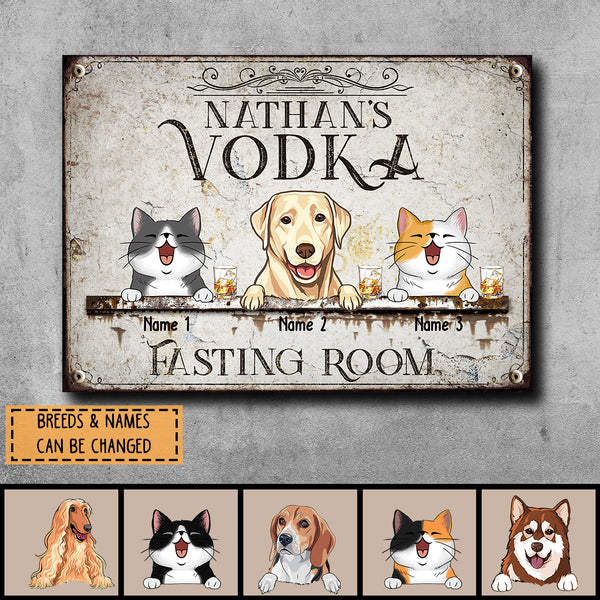 Pawzity Metal Bar Signs, Gifts For Pet Lovers, Vodka Fasting Room Vintage Signs, Personalized Housewarming Gifts