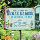 Pawzity Metal Garden Sign, I'm Mostly Peace Love Light And A Little Go Fxck Yourself Welcome Signs