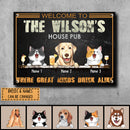 Pawzity Metal House Pub Signs, Gifts For Pet Lovers, Where Great Minds Drink Alike Welcome Signs