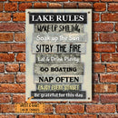 Pawzity Metal Lake Sign, Lake Rules Wake Up Smiling Soak Up The Sun Sit By The Fire, Personalized Housewarming Gifts