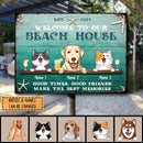 Pawzity Metal Welcome Signs, Gifts For Pet Lovers, Welcome To Our Beach House Make The Best Memories