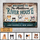 Pawzity Metal Welcome Signs, Gifts For Pet Lovers, Welcome To Our River House Personalized Home Sign