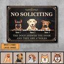 Pawzity Metal Yard Sign, Gifts For Dog Lovers, No Soliciting The Dogs Answer The Door Vintage Signs