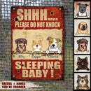 Pawzity Metal Yard Sign, Gifts For Pet Lovers, Shh Please Don't Knock Sleeping Baby Funny Warning Signs