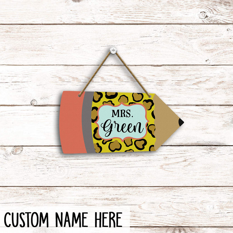 Personalized Name Pencil Teacher Sign For Door Decor - Teacher Appreciation Week Gifts