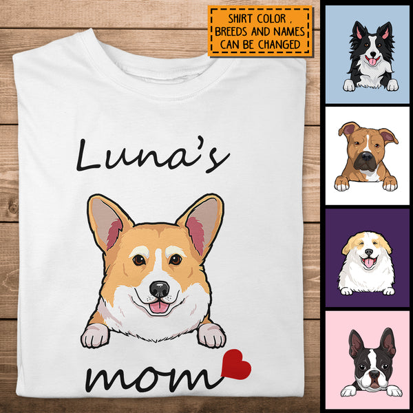 Mother's Day Personalized Dog Breed T-shirt, Gifts For Dog Moms, Dog Love Mom T-shirt