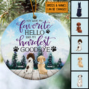 My Hardest Goodbye Memorial Circle Ceramic Ornament - Personalized Angel Dog Lovers Decorative Christmas Ornament