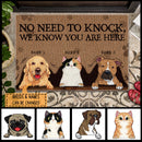 Pawzity No Need To Knock Front Door Mat, Gifts For Dog Lovers, Dog Peeking From Curtain Custom Doormat