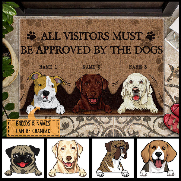 Pawzity Personalized Doormat, Gifts For Dog Lovers, All Visitors Must Be Approved By The Dogs Outdoor Door Mat