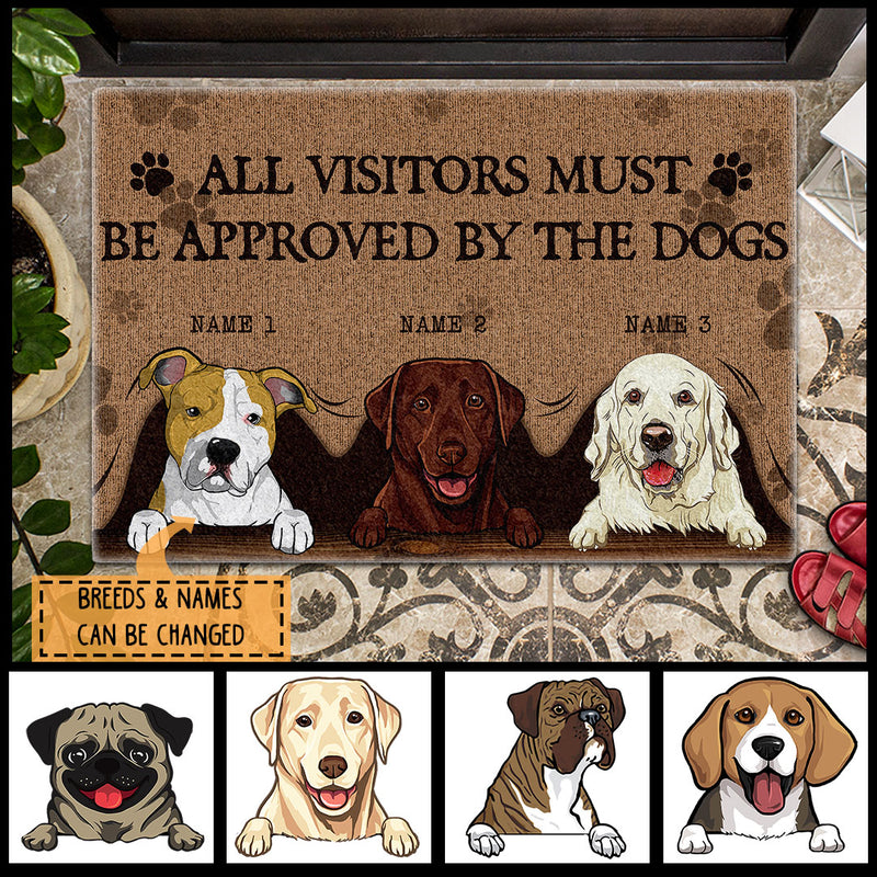 Custom Dog Photo Doormat - Visitors Must Be Approved By Welcome Mat