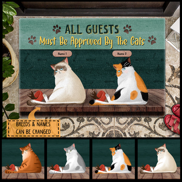 Pawzity Personalized Doormat, Gifts For Cat Lovers, All Guests Must Be Approved By The Cats Front Door Mat