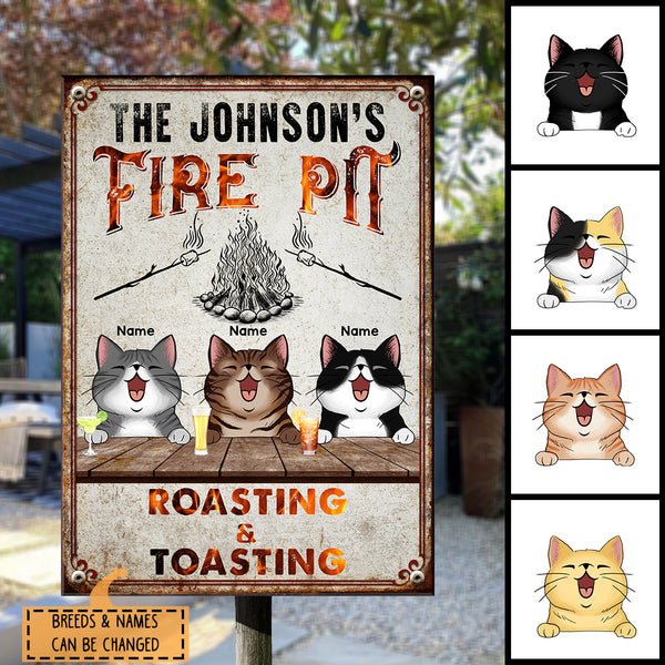 Pawzity Metal Camping Signs, Gifts For Cat Lovers, Fire Pit Roasting & Toasting