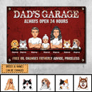 Pawzity Welcome Metal Garage Sign, Gifts For Pet Lovers, Dad's Garage Always Open 24 Hours Free Oil Changes Colorful Style
