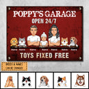 Pawzity Welcome Metal Garage Sign, Gifts For Pet Lovers, Dad's Garage Often 24/7 Toys Fixed Free Funny Sign Colorful Style