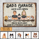 Pawzity Welcome Metal Garage Sign, Gifts For Pet Lovers, Dad's Garage Always Open Free Repairs Vintage Style