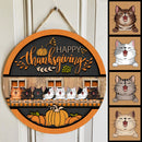 Thanksgiving Welcome Door Signs, Gifts For Cat Lovers, Happy Thanksgiving Custom Wooden Signs , Cat Mom Gifts
