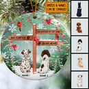 No Longer By My Side Memorial Circle Ceramic Ornament - Personalized Angel Dog Lovers Decorative Christmas Ornament