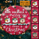 Have Yourself A Merry Little Christmas - Red Wooden - Personalized Cat Christmas Ornament