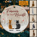 Forever In Our Hearts, Cat Memorial Ornament, Personalized Cat Breeds Ornament, Loss Of Cat Gift