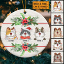 Cats Wear Christmas Costume - Light Wooden - Personalized Cat Christmas Ornament