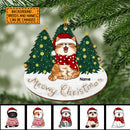 Personalised Meowy Christmas Pine Trees Shaped Wooden Ornament - Personalized Cat Lovers Decorative Christmas Ornament