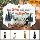 Personalised Your Wings Were Ready Ornate Shaped Wooden Ornament - Personalized Angel Dog Decorative Christmas Ornament