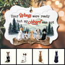 Personalised Your Wings Were Ready Ornate Shaped Wooden Ornament - Personalized Angel Dog Decorative Christmas Ornament