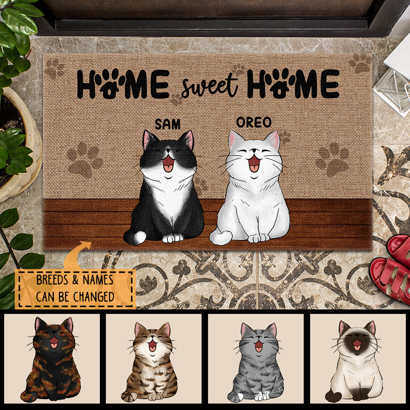 Pawzity Custom Doormat, Gifts For Cat Lovers, Home Sweet Home Front Door Mat, Personalized Housewarming Gifts