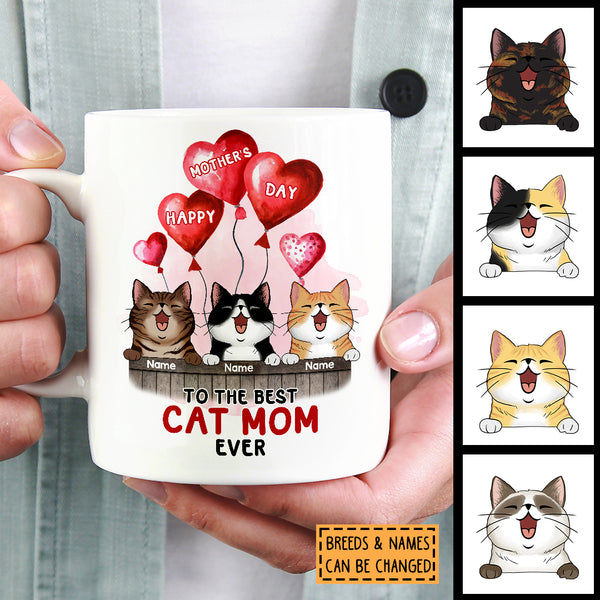 Personalized Cat Breeds White Mug, Mother's Day Gifts, To The Best Cat Mom Ever, Gifts For Cat Moms