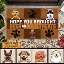 Pawzity Dog Welcome Mat, Gifts For Dog Lovers, Hope You Brought Beer & Dog Treats Outdoor Door Mat