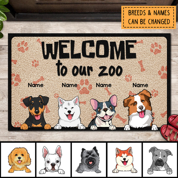 Pawzity Welcome Mat, Gifts For Dog Lovers, Welcome To Our Zoo Outdoor Door Mat, Personalized Housewarming Gifts