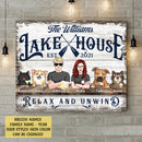 Personalized Dog & Cat Landscape Canvas, Gifts For Pet Lovers, Lake House Relax And Unwind