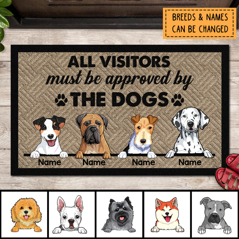 Pawzity Personalized Doormat, Gifts For Dog Lovers, All Visitors Must Be Approved By The Dog Front Door Mat