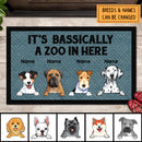 Pawzity Personalized Doormat, Gifts For Dog Lovers, It's Basically A Zoo In Here Front Door Mat