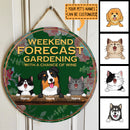 Pawzity Personalized Wood Signs, Gifts For Pet Lovers, Weekend Forecast Gardening With A Chance Of Wine Flower