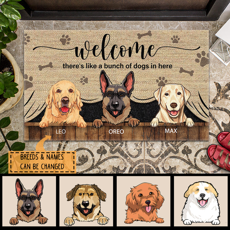 Pawzity Funny Welcome Mat, Gifts For Pet Lovers, There's Like A Bunch Of Dogs In Here Outdoor Door Mat