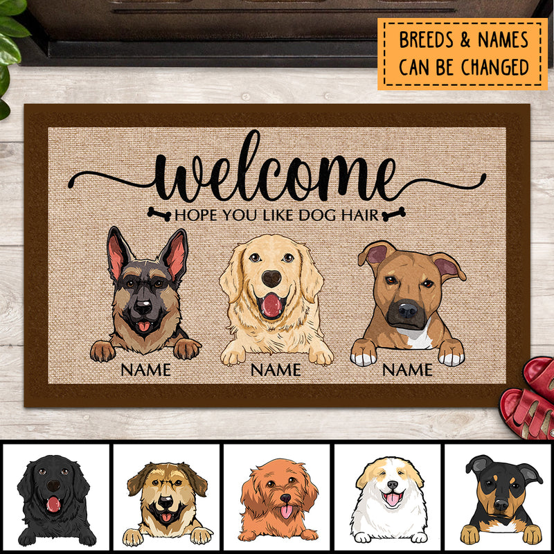 Pawzity Custom Doormat, Gifts For Dog Lovers, Welcome Hope You Like Dog Hair Dog Welcome Mat